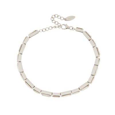 Designer sterling silver crystal baguette stone bracelet